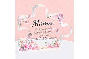 BRIKABIA Geschenke für Mama, Muttertagsgeschenk, dekoratives Acrylblock– Mutter-Geburtstagsgeschenke, Geburtstagskarte, Muttertag, coole Geschenkideen für Mütter, Geschenk für Mama zum Geburtstag