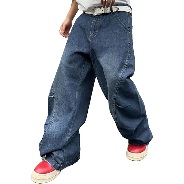 Pantalon Baggy Homme En Denim - Style Cargo Y2K - Coupe Ample Avec Poches Multiples - Confortable Pour L'automne/hiver