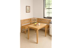 Imebel Küchen Kollektion Essgruppe Frühstückecke Holz Buche Eckbank Kuchenbank Massivholz Merlin (175x175 cm)