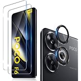 Funrae Screen Protector for Xiaomi POCO F6 5G and Camera Lens Protector [2+1 Pieces], 0.33 mm HD Hardness 9H Ultra Resistant