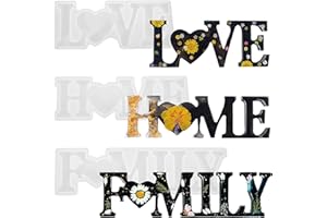 ADAKEL 3 Stück Silikonform Gießformen, Love Home Family Epoxidharz Formen 3D Harz Gießen Formen Set für DIY Schmuck, Home Dekoration und Tisch Dekoration