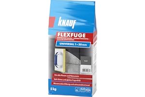 Knauf Flexfuge Universal 5 kg Basalt, universell einsetzbar für ein besonders glattes Fugenbild auf Wand & Boden im Innen- & Außenbereich, schnellhärtender Fugenmörtel auf Zementbasis