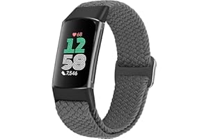 SOiiKE Bracelet Tressé Compatibles avec Bracelet Fitbit Charge 6/Bracelet Fitbit Charge 5, Bracelet de Remplacement Élastique Souple et Réglable Sport Bracelet en Nylon pour Fitbit Charge 6/Charge 5
