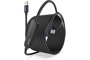 Syntech Link Cable 8m Compatible with Oculus/Meta Quest 3/Meta Quest 3S, Quest2/Pro/Pico 4/Ultra Accessories and PC/SteamVR, High Speed PC Data Transfer, USB 3.0 to USB C Cable for VR Headset, Black