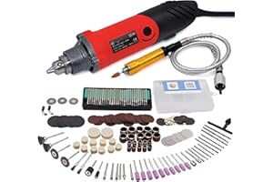 GOXAWEE 240W Die Grinder, Straight Grinder with 170Pcs Accessories Set, Mini Electric Drill Rotary Multi Tool with 1/4 Inch Chuck (0.5-6 mm), 6 Step Variable Speed (8000-32000RPM) for DIY Creations