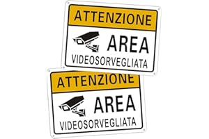 AYIFAN 2pz Cartello Area Videosorvegliata,Cartelli Videosorveglianza per Negozio e Proprietà Privata in Alluminio Metallo,18 x 25 cm,Facile da installare,Resistente UV,Resistente alle intemperie
