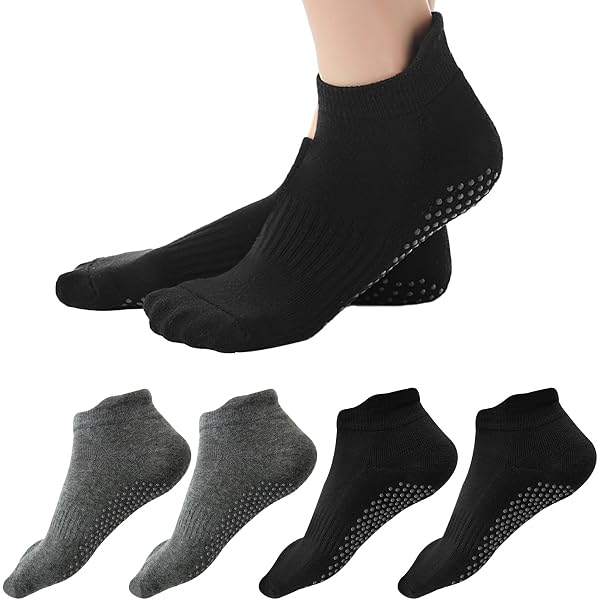 Chaussettes Antidérapantes Yoga/pilates – Lot De 3 Paires, Semelle Silicone – Taille Unique 36-41, Coton Doux – Pour Femmes, Hommes, Enfants