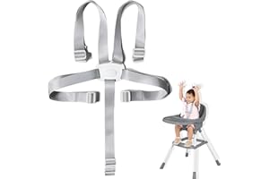 PCSFOE Hauck Hochstuhl Gurt,5 Punkt Gurt Hochstuhl,urt Für Hauck Hochstuhl,Universal Kinderrückhaltesystem, Kinderwagen Baby Sicherheitsgurt Kinderwagen Hochstuhl Baby Sicherheitsgurt(Grau)