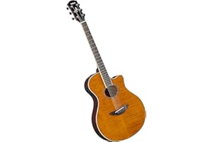 YAMAHA APX600FM Electro-Acoustic Guitar – Flame Maple Top, Slim Thinline Body, 25” Scale, System65 Pickup, EQ, Built-In Tuner – Amber