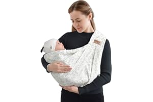 vrbabies Babytrage, Tragetuch Baby-Fronttrage von Neugeborenen bis Kleinkindern, New Upgrade verstellbare Babytrage auf einer Schulter für Babys 0-24 monate bis zu 40 lbs (Kleine gelbe Blume)