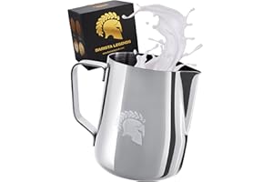 Barista Legends® Milchkännchen Edelstahl 600ml mit speziellem Latte Art Ausguss - Milchschaumkännchen Hochglanz Poliert - Barista Milchkanne Edelstahl - Barista Zubehör