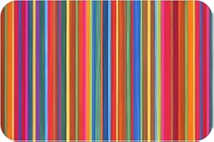 PEARL GLASS Extra Large Glass Worktop Saver - Bright Stripes - 60 x 40cm