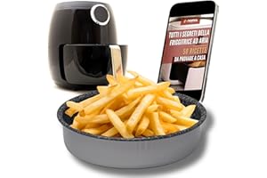 NAMAI - Teglia per Friggitrice ad Aria,18 CM, Alluminio Antiaderente, Adatta alla Lavastoviglie, Tortiera 18 CM, Made In Italy, Effetto Pietra Elegante (18cm)