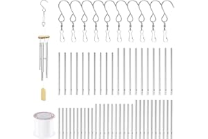 Swpeet Kit di 61 tubi e filo con ganci girevoli, campanelli a vento da appendere