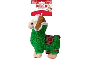 KONG Holiday Sherps Llama Dog Toy – Soft Plush Christmas Cuddle Toy with Double Layers, Crinkle & Squeaker for Indoor Play and Snuggles