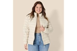 Amazon Essentials Women's Lightweight long-sleeved, water-resistant, packable puffer jacket (available in plus size
