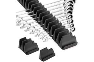 Kisbeibi Wrench Organizer for 40 Wrenches, Improving Efficiency Magnetic Wrench Holder, Tool Organizer for Tool Box, Wall-Mounted Pliers Holder Wrench Organizer for Wrench Storage(Black)
