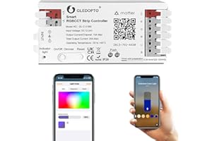 ‎GLEDOPTO GLEDOPTO Matter RGBCCT LED Controller 20A max für PWM Analog LED Lichtstreifen APP Sprachsteuerung RGBW RGB Dimmbar Kompatibel mit Homekit Google Echo Alexa (Matter-218M)