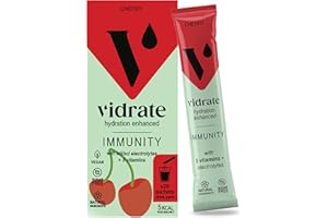 Electrolytes Powder - Hydration Sachets Packed with Vitamins - Zero Sugar Rehydration Sachet with No Artificial Sweeteners & Preservatives by ViDrate - Cherry, 20 Electrolytes Sachets