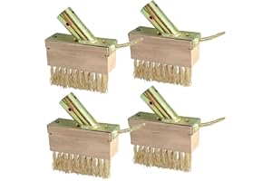 FUNMO 4 pezzi Spazzola per erbacce,Spazzola per Erbacce con setole in Acciaio,Scopa Metallica per Giardino,per Rimuovere Muschio da Giardino,Erbacce
