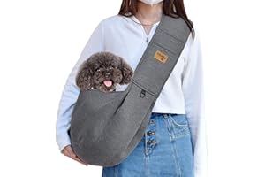 vrbabies Hundetragetasche,Hundetasche für Kleine Hunde und Andere Haustiere 5kg,Hundetragetuchtragetuch Hund Verstellbar Perfekt (Dunkelgrau, Klettverschluss und Schnallenverstellung)