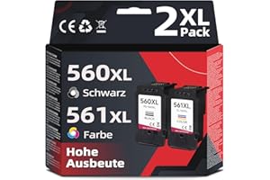 Skyink PG-560XL CL-561XL Multipack Tintenpatrone Kompatibel für Canon Druckerpatronen 560 XL 561 XL PG560 CL561 für TS5350 TS5350i TS5351 TS5352 TS5353 TS7450 TS7450i TS7451 Schwarz Farbe 2-Pack