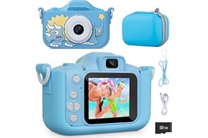 PTUI Caméra Numérique Enfant 1080P - Appareil Photo Enfant Vidéo 26MP avec Carte SD 32 Go - Cadeau pour Fille et Garçon 3 à 12 Ans - Idéal pour Noël, Anniversaire et Développement Créatif