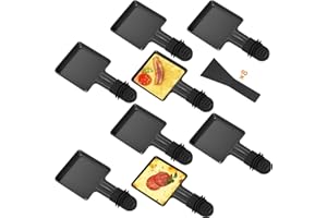 Yoassi 8pcs Mini Padelle per Raclette, Mini Piastra Raclette Antiaderente con 8 Spatole di Nylon, Misura Universale con Manici Antiscottatura, Padelle Quadrate da Raclette per Fuso Uovo Fritto