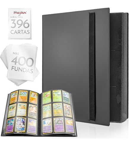 FYSL Album di carte collezionabili a 360 scomparti, trasparente, impermeabile, per carte Pokémon, raccoglitore professionale per carte TCG/ CCG, regalo per collezionisti, bambini (rosa