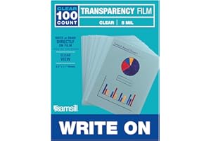 Samsill 100 Pack Clear Write On Transparency Film