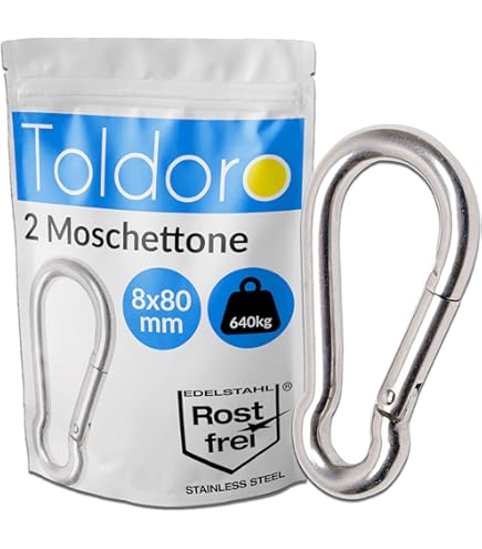 moschettone a molla in acciaio inossidabile /4 pezzi