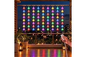 Gesto Diya Curtain Fairy Lights for Decoration – 80 Led String Lights with 8 Modes Changer | Multicolor Decorative Lights for Home Decor, Room,Wall, Balcony, Christmas & Diwali Decoration- 10x3 Ft