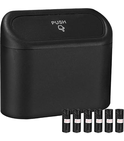 Accessoire Auto Poubelles Voiture Avec Couvercle Pop-Up - Lot De 2 | Mini Poubelles Pour Console, Porte | Anti-Odeur Spazzatura Auto