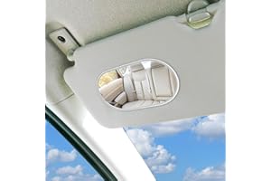 COYTEAR Car Visor Mirror, Auto Sun Visor Mirror Travel Vanity Looking Glass Car SeatBack Self-Adhesive Cosmetic Makeup-Mirror StainlessSteel Small Universal Portable Mirrors for Truck RVs SUV 15x8cm (Oval)