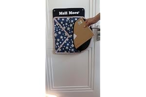MAIL MORE® Letter Box Catcher, Colour Post Catcher for UPVC, Glass, Wood, and Metal Doors, Indoor Letter Box Cages, Mail Catcher for Front Door, Self-Adhesive Gift Holder STARS BLUE