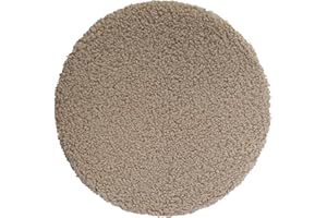 ‎QUANTUM INTERIOR BY MAXLAND Quantum Interior by Maxland Teddy Stuhlkissen, 40x40x2,5 cm, Fell-Optik, trendiges Sitzkissen, Auflage für Bänke, Bequeme Unterlagen, Anti-rutsch Stuhlkissen rund und eckig (Rund Taupe)