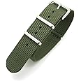 Olive Green Infantry Military MoD NATO Nylon Fabric GENERIC G10 4 Rings Watch Strap Band Chrome Buckle