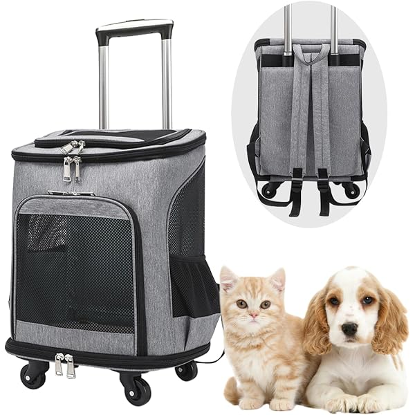 Haustier-Trolley-Tasche Für Katzen & Hunde – Faltbar, Atmungsaktiv, Mit Hartboden Und Rädern
