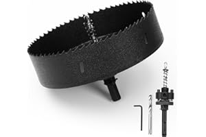 MOXPIFY Seghe a tazza da 160 mm, bimetallica con attacco SDS-plus e codolo esagonale, corona per legno, rigips, metalli sottili, plastica