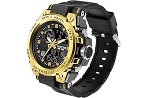FINDTIME Montre Homme Militaire de Sport Etanche chronomètre Digitale Réveil LED Analogique Montre Connectee Homme