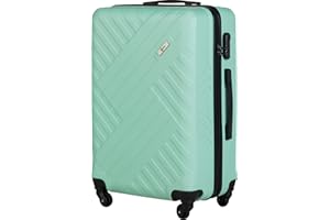 Xonic Design Reisekoffer - Hartschalen-Koffer mit 360° Leichtlauf-Rollen - hochwertiger Trolley mit Zahlenschloss in M-L-XL oder Set (Mintgrün L)