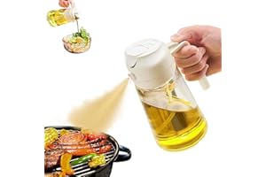 WAOTIER Spray Huile Cuisine,Pulverisateur Huile Cuisine,Pulvérisateurs Et Distributeurs D'huile De Verre Pulvérisateur D'huile De Cuisson 2 En 1 Pulvérisateur D'huile D'olive,Vaporisateur Huile (Blanc)
