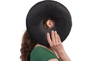 ‎ODOXIA ODOXIA Piercing Kissen mit Loch | Für Ohr gegen Ohrenschmerzen | Donut Kissen | Ohrkissen | Sleepingring für Seitenschläfer zur Schmerzlinderung im Ohr | Piercing Pillow (Black)