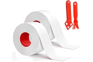 Electri-HQ Cinta Baño Selladora, Tamaño de cada rollo 5m*3.8mm，Blanco Cinta de Sellado Impermeable Autoadhesivas, para Coche,Bañera,Puerta,Ventana,Fregadero de Cocina (2)