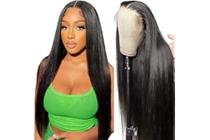 TUNFINE 32 Pulgadas Pelucas Mujer Pelo Natural Humano 5x5 Straight Wig Human Hair Con 180% Densidad Pelucas Cabello Natural In Black Color For Black Women (80cm)