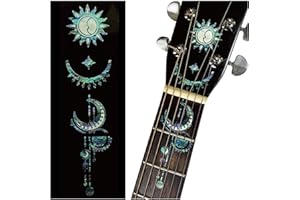 Inlaystickerss pour Guitare Acoustique - Geometric Sun & Moon - Bleu Ormeau F-324GSM-BL