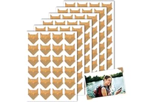 Piriuuo 144 Stück/6 Blatt Fotoecken Aufkleber Selbstklebend, Kraftpapier Foto Klebeecken Foto Bilder Randaufkleber Fotoecken Aufkleber Sammelalben für DIY Scrapbooking Fotoalbum Album Corner Tagebuch