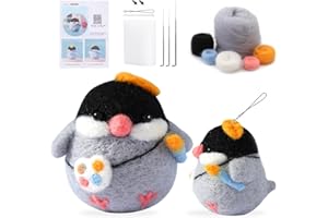 luokefe Felting Kits for Beginners, Needle Felting Supplies Kits with Tools Needle Felting Kit with Foam Mat Felting Needles, Instructions, Needle Felting Kit for Animal DIY Craft Home Decoration