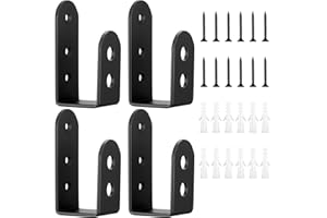 QEAPUG 4 Pcs Door Barricade U Brackets, Security Locks for Home Barn Shed Garage Gate Reinforcement, Fits 2 x 4 Lumber, With Screws