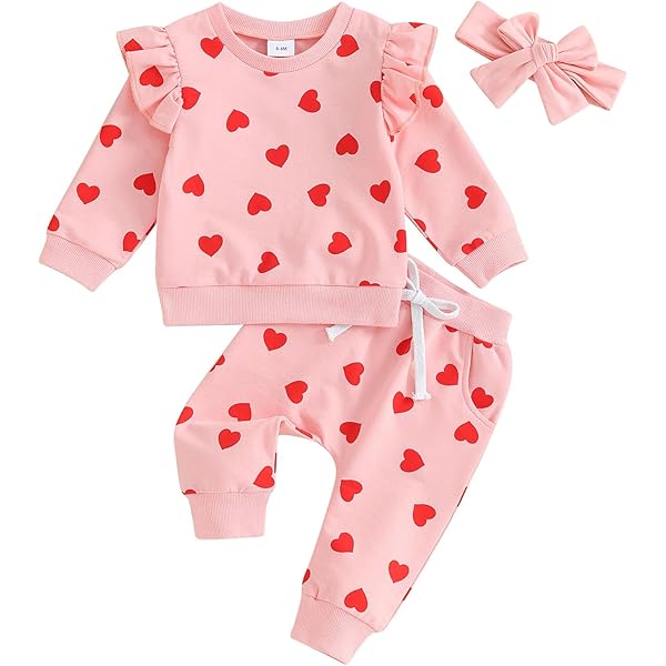 Completo Neonata 2 Pezzi Coccinella - Top Con Fiocco E Pantaloni, Rosso, Per Bambina 3-24 Mesi